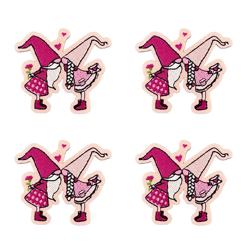 10PCS/lots Valentine's Day Embroidered Patches Pink Love Heart Patch Iron On Patches For Clothing Holiday Decoration Gift DIY