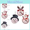 Festive Cartoon Wooden Christmas Tree Decorations Including Snowman Santa And Reindeer For Holiday Spirit
