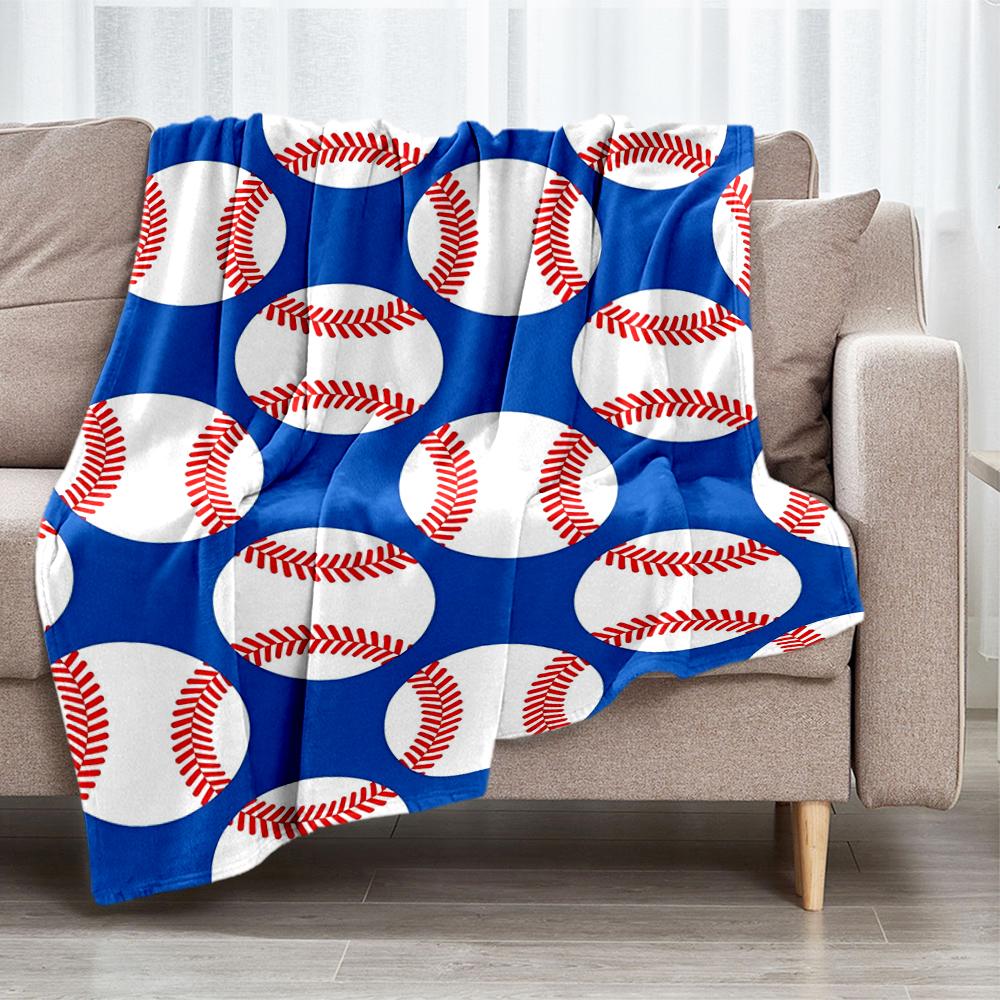 Baseball Theme Printed Blanket - Perfect for Couch, Bed, Travel & Outdoor Use | Machine Washable, Cozy & Durable.