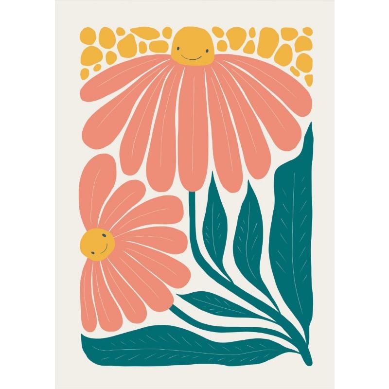 Flower Poster Canvas Painting Abstract Art Flower Market Print Nordic Style Wall Art Picture for Living Room Home Decoration