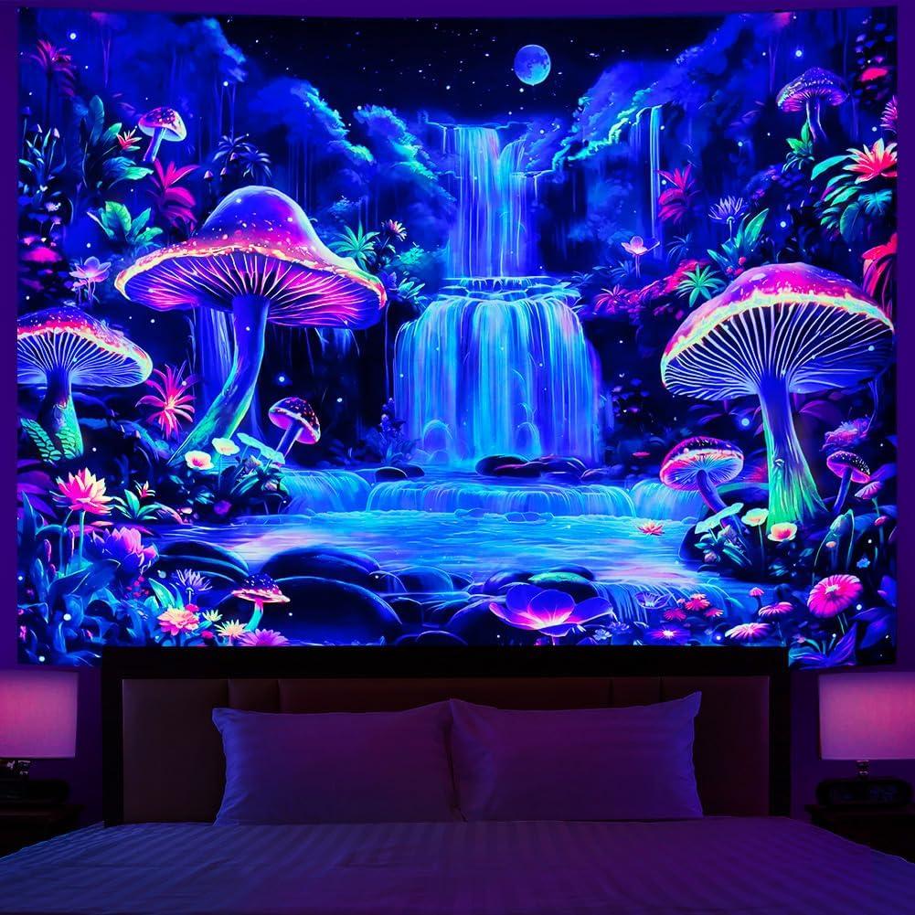 Gobelin dermijer dark night fantasy mushroom forest 75x100 чёрный