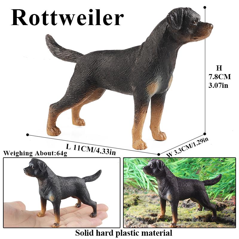 Oenux Dog Animals Model Husky Pug Pomeranian Rottweiler Chihuahua Action Figure Puppy Figurines PVC Cute Collection Toy Kid Gift