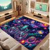 Astronaut Space Theme Soft Crystal Velvet Rug Custom Name & Text Print Non Slip Floor Rug for Bedroom Living Room