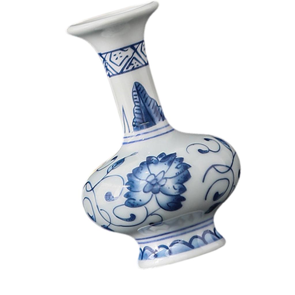 Antique Chinese Blue And White Porcelain Miniature Vases Flower Holder For Hydroponic Plant Shelf Display Container