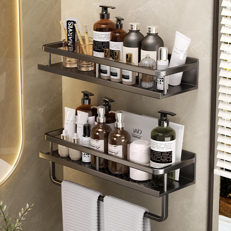 Wall-Mounted Bathroom Shelf & Shower Storage Rack - No Drill