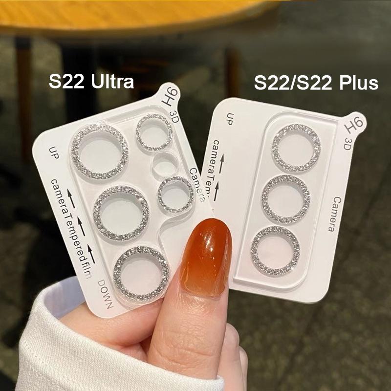Samsung Galaxy S22 S23 S24 Plus / S22 S23 S24 Ultra Bling Ochranný prstenec objektivu fotoaparátu Tvrzené sklo