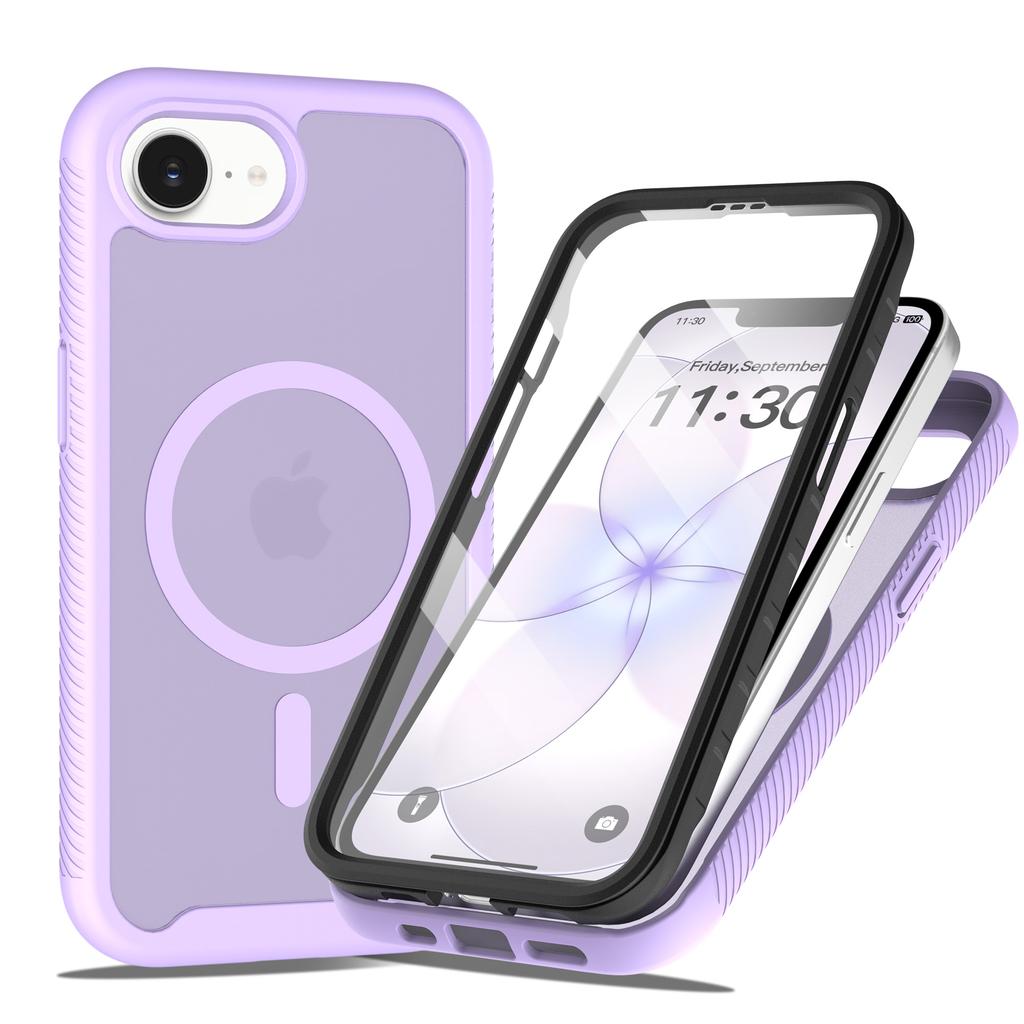 PET Screen Protector Skin Feel Matte Magnetic Phone Case For iPhone 16e 17e TPU Frame Translucent Frosted Acrylic Cover Fundas