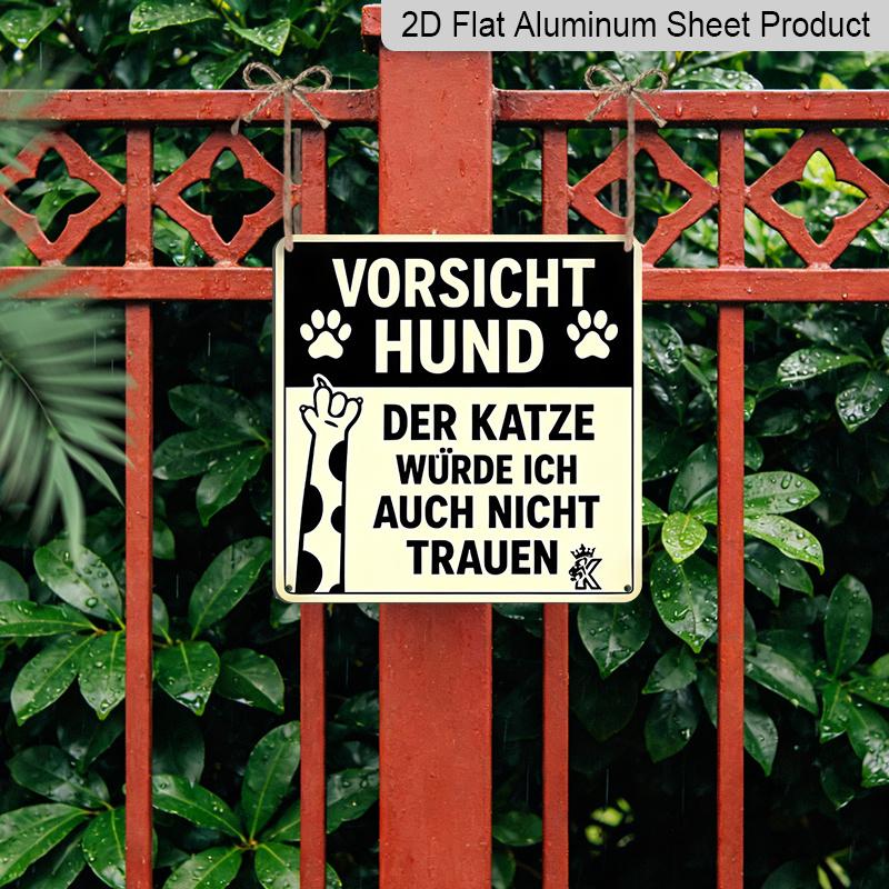 2D Flat -1pc, Vintage Metal Sign, Decorative Plaque and Ornament, Pet Humor Warning Theme, Pet Humor Style, Decor For, Garage, And, Gift for Dog and