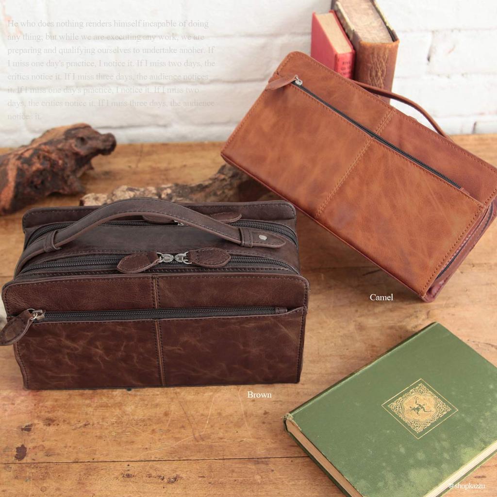 DIABLO Second Bag for Genuine Clutch Adult [Diablo] Men, Leather, Bag, Handbag, Brand, (KA-2504 (Camel))