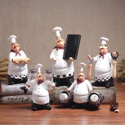 1 Stück Retro Kochmodell Ornament Harzhandwerk Mini Kochfiguren Weißer Zylinder Kochen Heimdeko