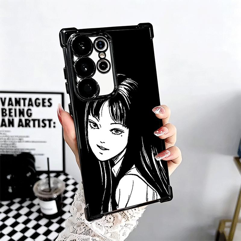 Japanese Horror Anime Plating Phone Case For Samsung Galaxy S24 S25 FE S26 Edge S23 Ultra S22 S21 Plus S20 Anti-Fall Airabag Cov