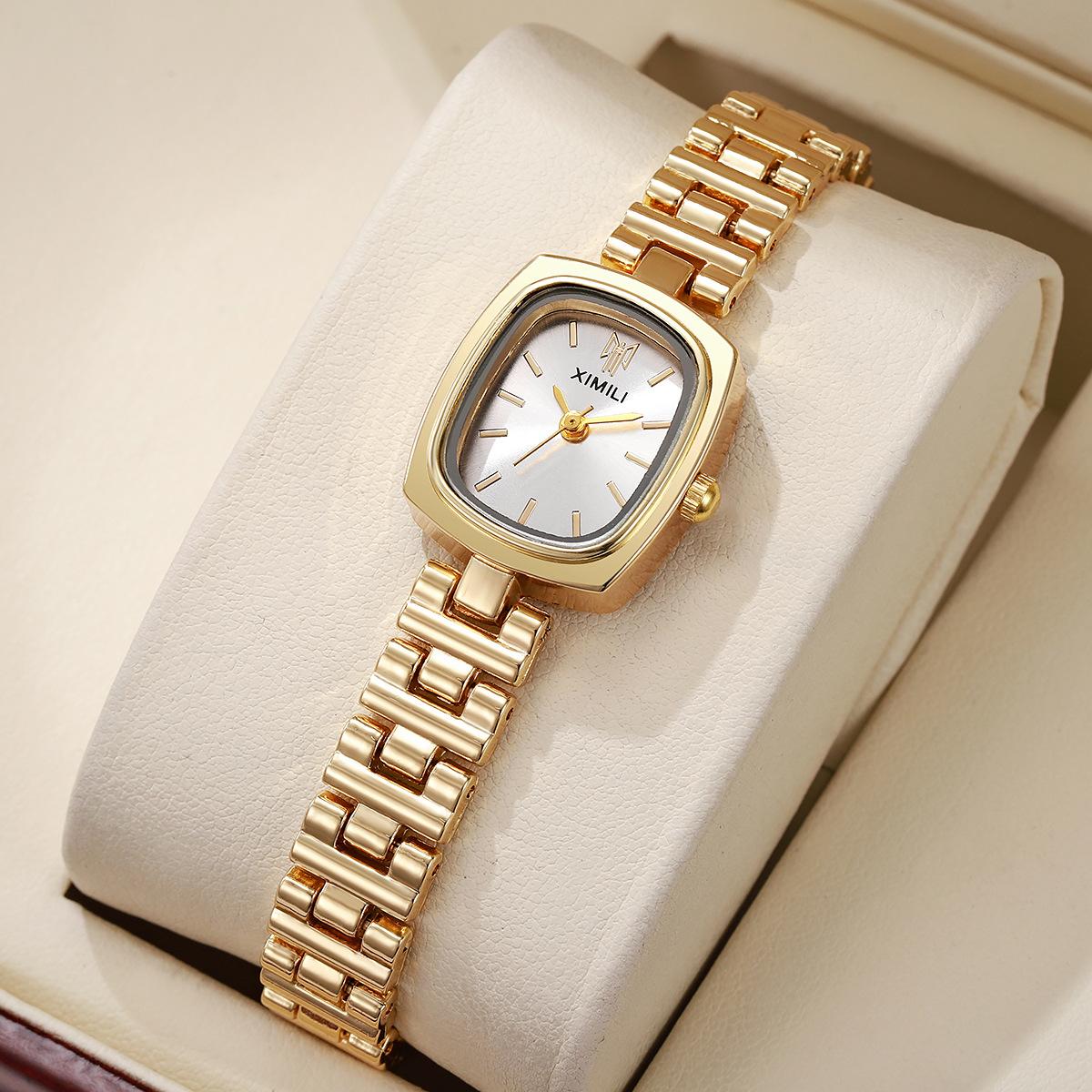 Niche Chain Watch Light Luxury Simple Female Student Personalized Design Small Gold Wrist Watch
