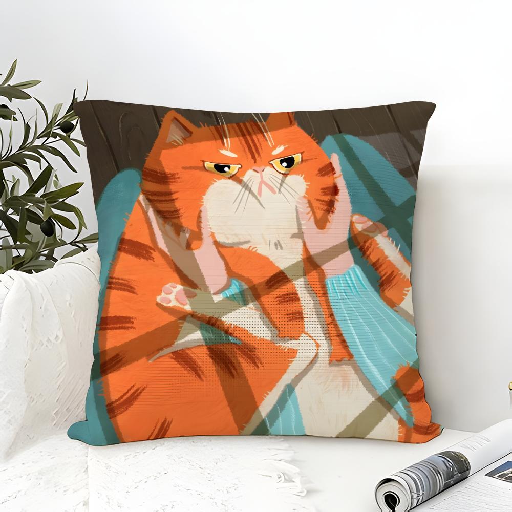 Illustration Of Diagonal Square Art Pillow Case Cotton Linen Fabric Square Zipper Pillowcase Home Decorative Living Room