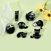Fish Tank Black Kitten Brooches Cup Cat Metal Badge Animal Jewelry Gift Black Cat Enamel Pin  Coat