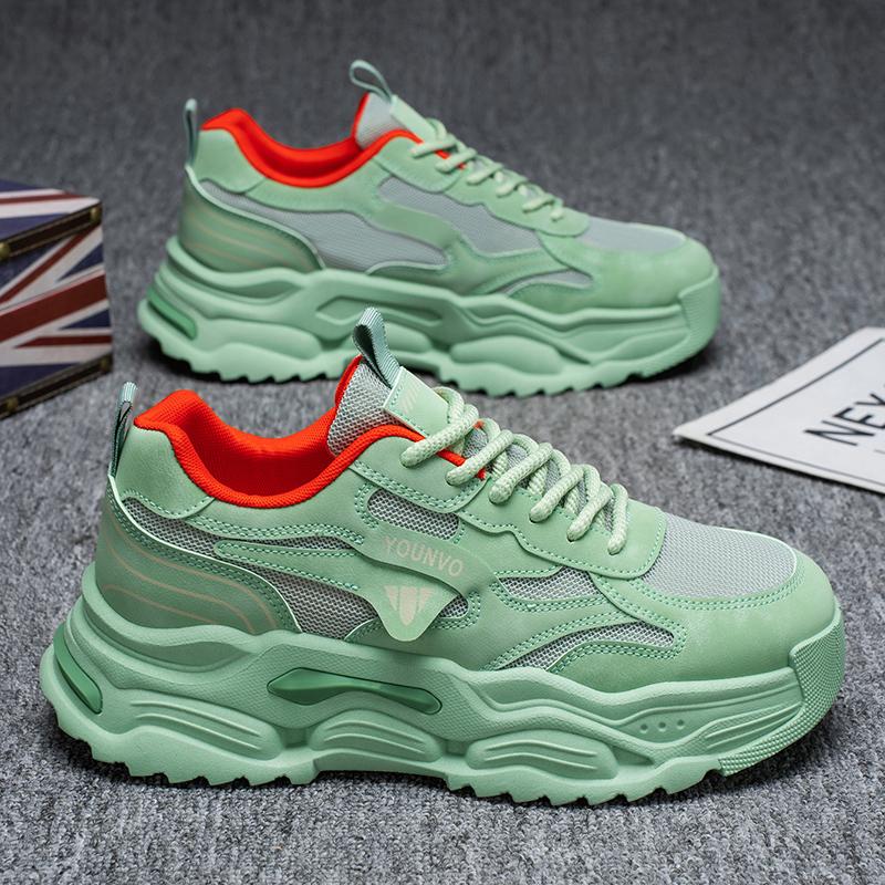 

Новые модные мужские туфли Four Seasons Low Top, удобные дышащие повседневные кроссовки 44 зелёный