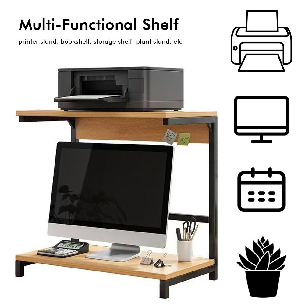 2-Tier Computer Monitor Riser Printer Stand Monitor Desktop Stand Desktop Storage Rack Office Desk Organizer