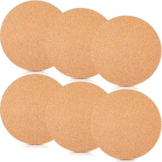 Boao 2 Pcs 12 Inch Cork Plant Coaster Cork Mat Trivet for Plant Round Absorbent Corkboard Mat Pad Planter Saucers for Kitchen Dining Table Countertop