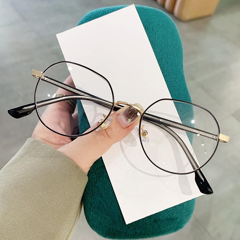 Fashion Brand Myopia Glasses Polygonal Semi Circular Frame Anti Blue Light Photochromic Eyewear for Women Men