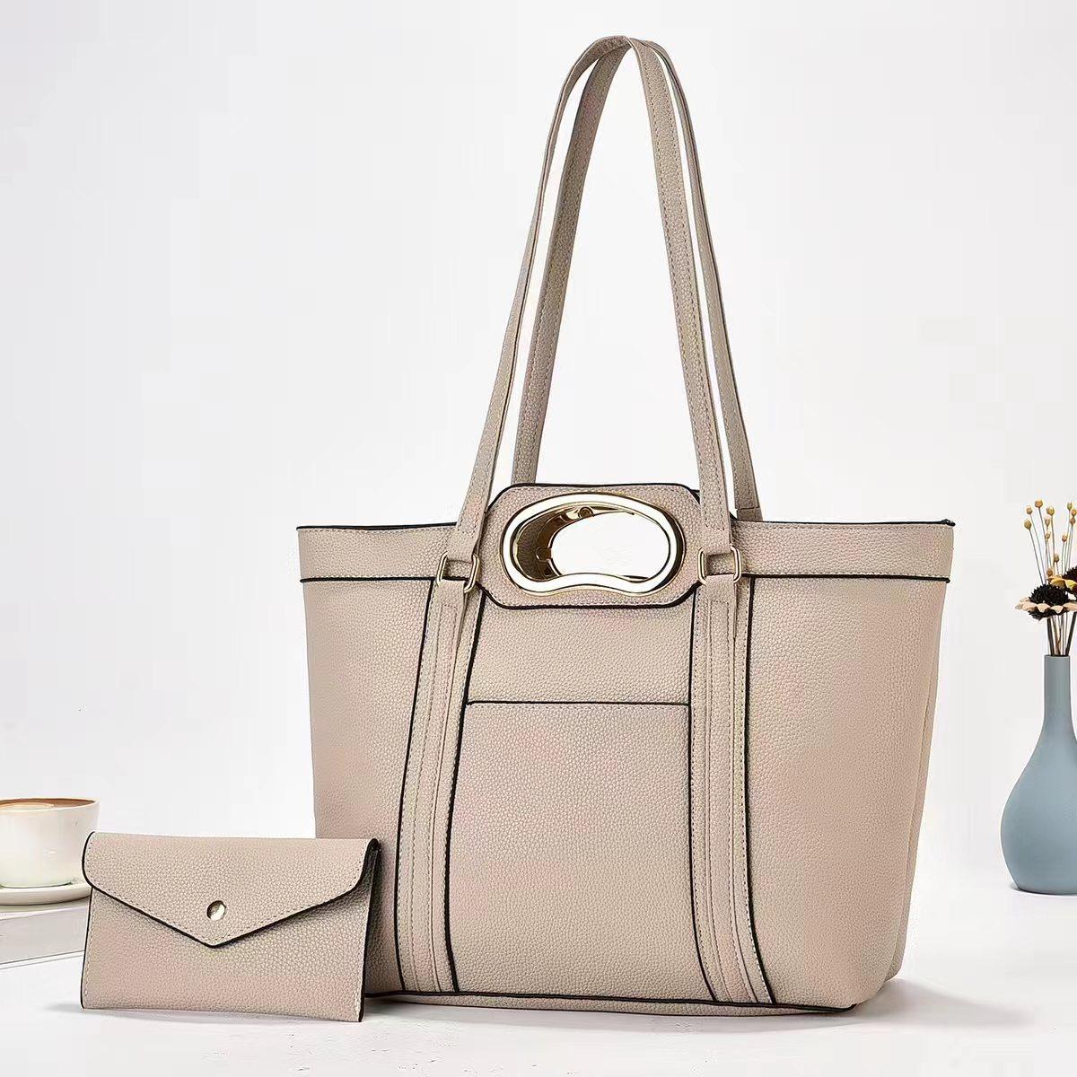 New Female Bucket Bag Spliced Tote Bag Women s Fashionable One-shoulder Crossbody Bag Atmospheric Everything Fashionable .