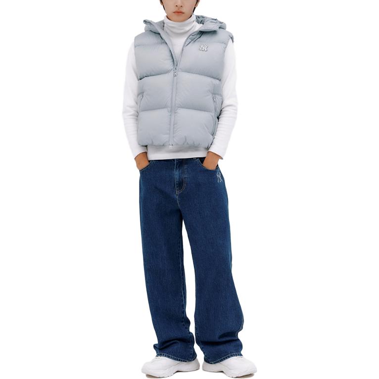 MLB Solid Color Hooded Fitted Sleeveless Down Vest Unisex Vest 3ADVB0436-50GRS