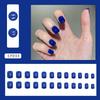 Sweet and Cool White Blue Short European Square Nail Art Fashion Ins Wind Wearing Nail Piece Finished Product Removable