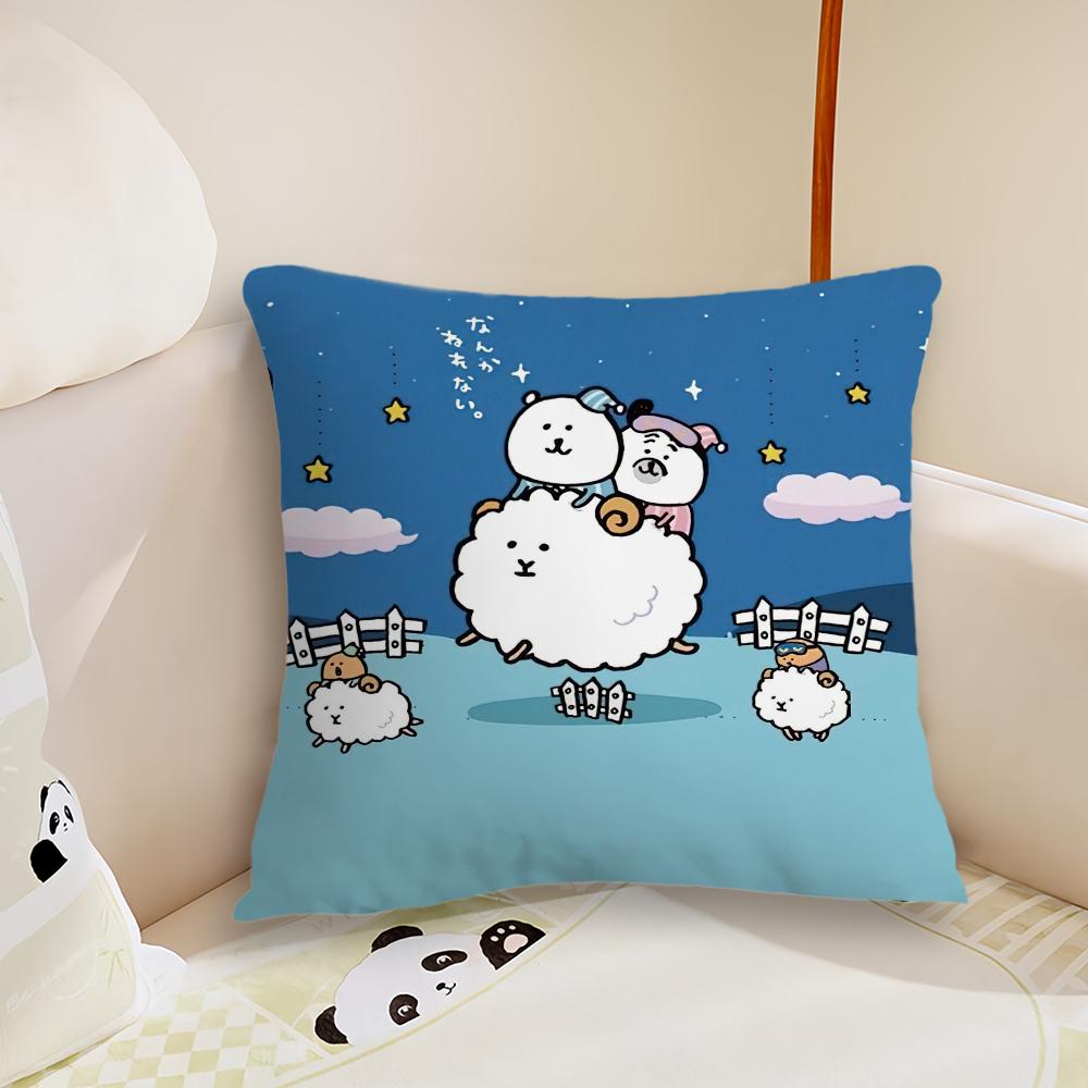 Cute Cartoon Kawaii J-Jokes Bear Pillow Case Living Room Sofa Cushion Cover Suitable For Home Bedroom Room Decoration