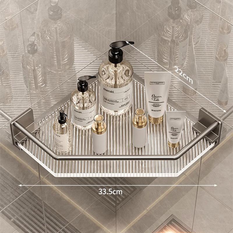 

Угловая треугольная полка для ванной комнаты Без сверления туалет Акриловый туалет Настенное хранение для ванной комнаты single layer gray