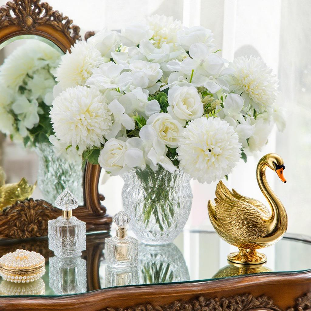 1/4PCS 29CM Rose Chrysanthemum Silk Bouquet Artificial Flowers Wedding Home Ornamental Flowerpot Decor Festival Wreath Accessory