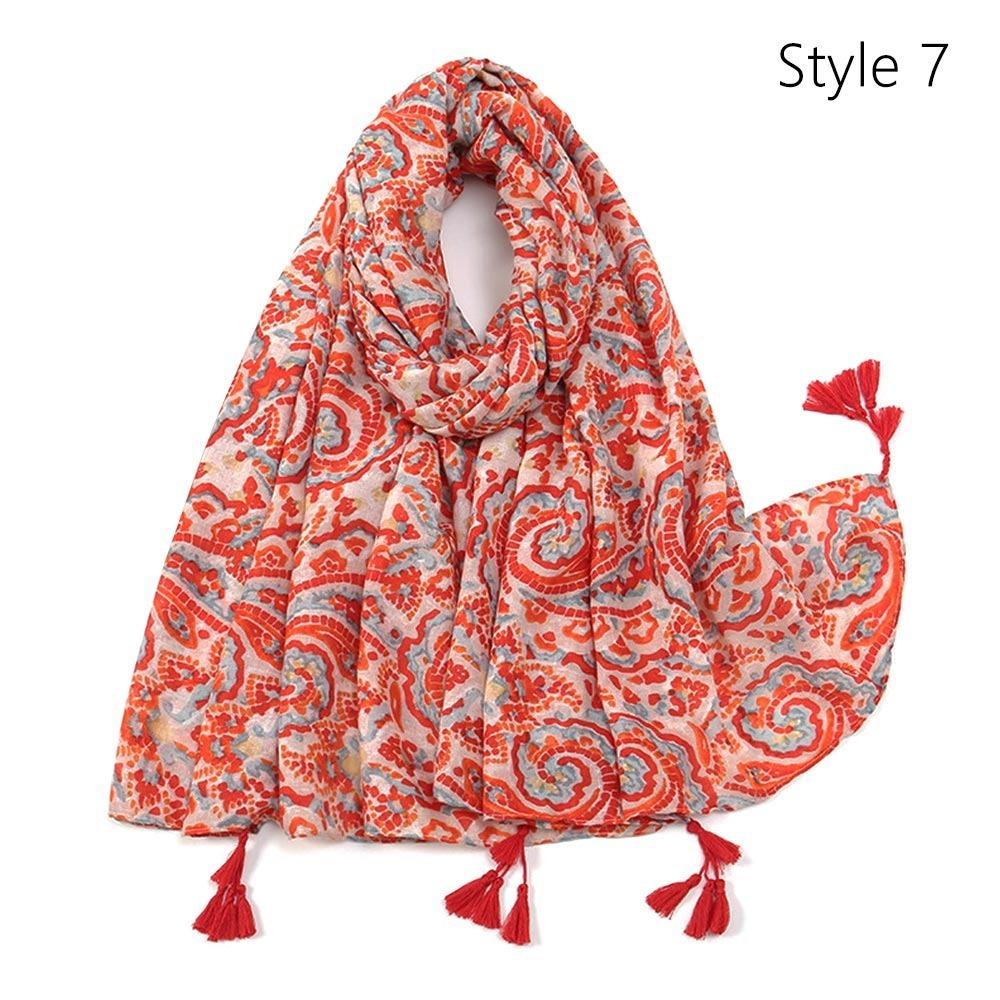 Big Size Tassel Shawl Breathable Muslim Headband Casual Beach Long Scarf  For Woman Fashion