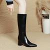 Fashion High Heels But Knee Boots Women's New Autumn and Winter Pointed High Boots Large Size Thick Heel Thin Boots