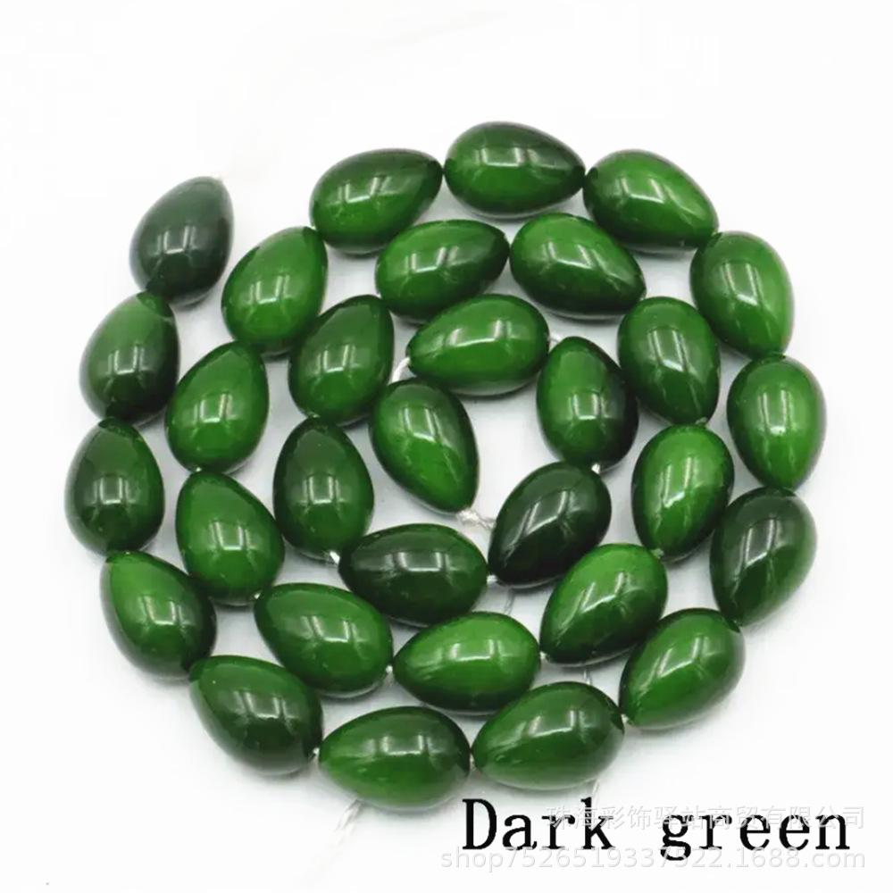 9x13mm Teardrop Glass Shell Beads - Painted, Non-Peeling, Loose Beads for DIY Jewelry.