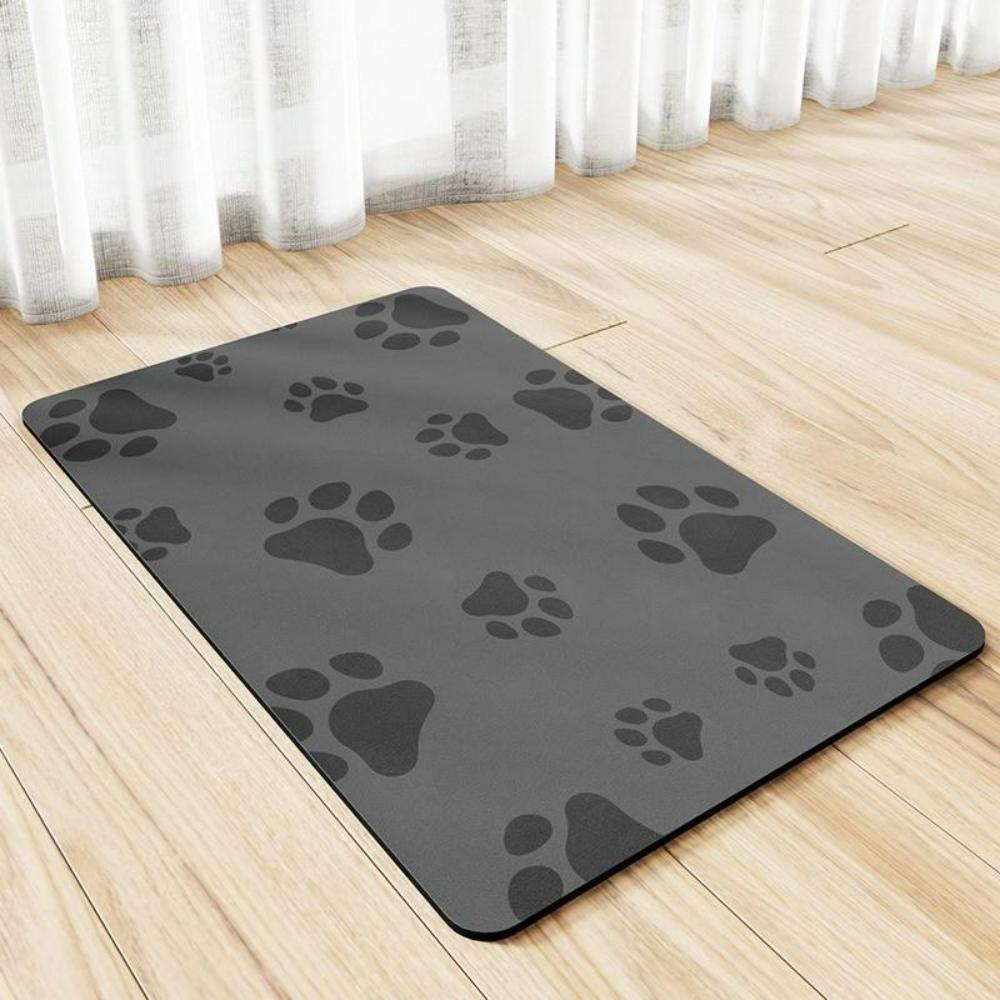 Cute Dog PAWS Feeding Pad Absorbent NonSlip Quick Dry Dog Bowl Mat for Messy Food Water Spills Durable Families with Pets Gifts