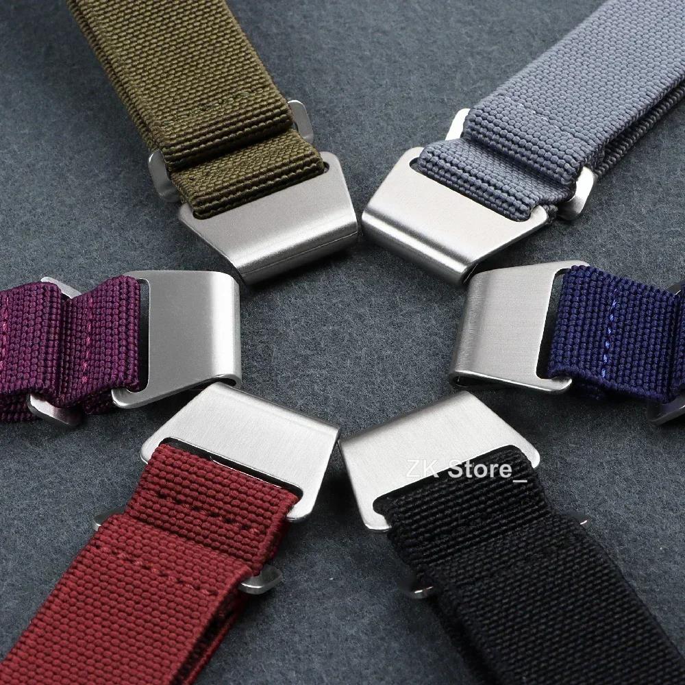 18/20/22mm Nylon Geflochtenes Uhrenarmband Elastisches Nylonarmband Französische Truppen Fallschirmtasche Universelles Handgelenkband Männer Frauen Sportarmband
