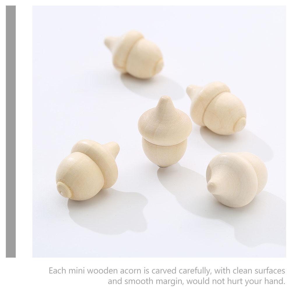 30 Pcs Woody Acorn Home Accessories Mini Wooden Model Toy Acorns Crafts Toys Unfinished Playthings Delicate Child DIY