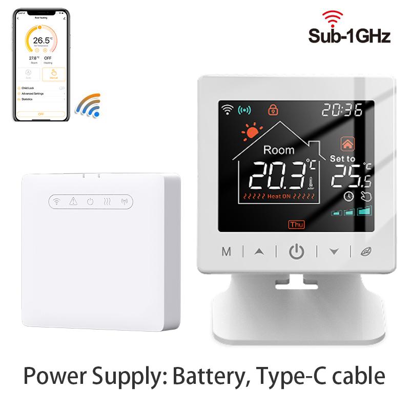 Tuya smart wifi thermostat RF433 wireless floor heating water/gas boiler home temperature remote control battery powered alexa WiFi
