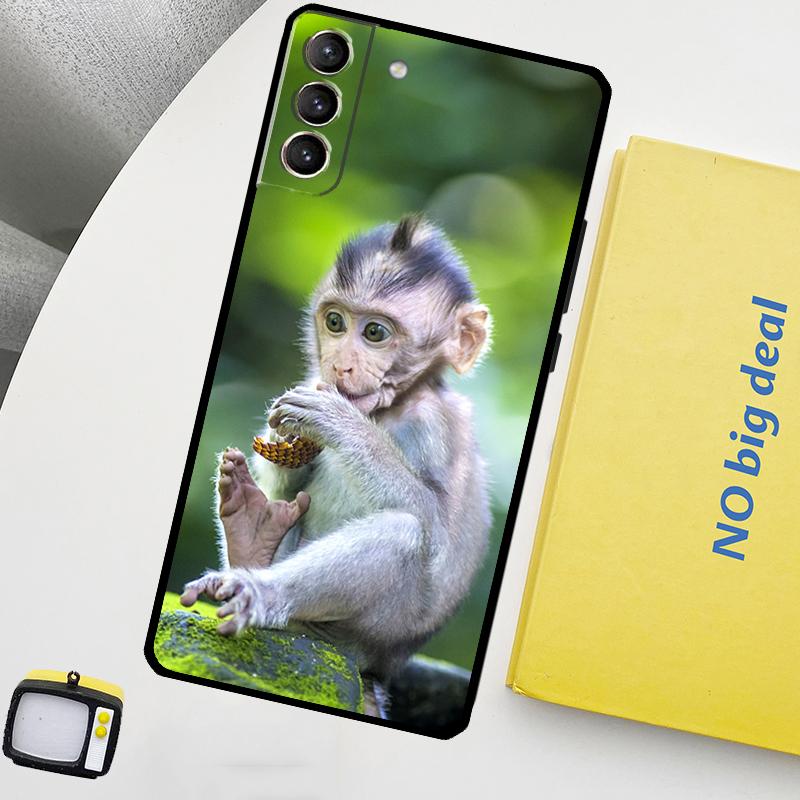 Cute Baby Monkey Animal Phone Case For Samsung Galaxy S25 Ultra S20 S21 S22 S23 Plus S9 S10 S25 FE S24 Ultra Cover