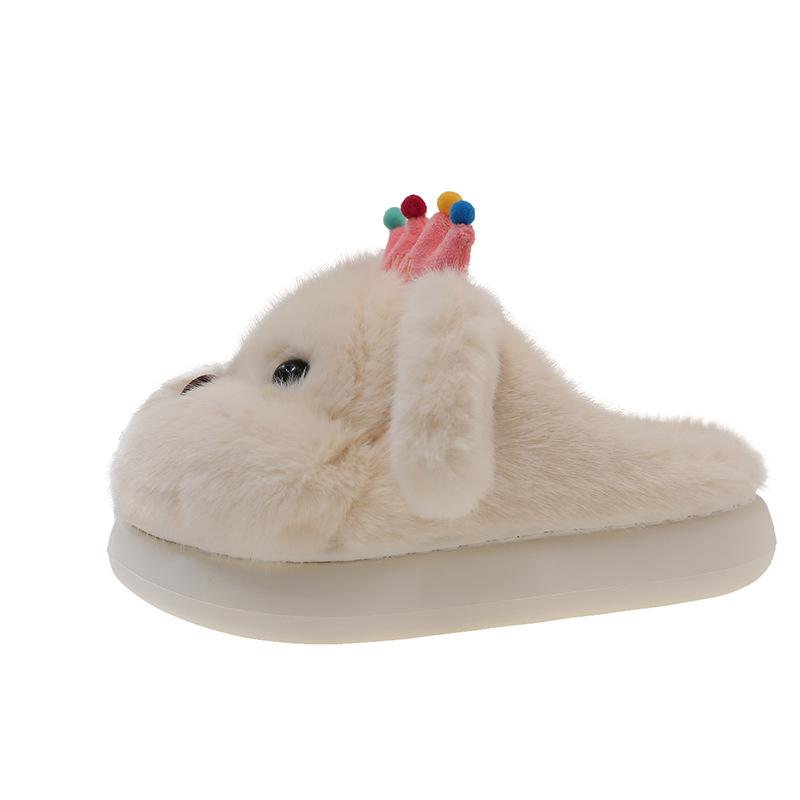 Stepping On Shit Feels Comfortable and Versatile Bag Head Slippers 2025 Autumn and Winter New Internet Celebrity Cute Puppy Fluffy Slippers Women's We