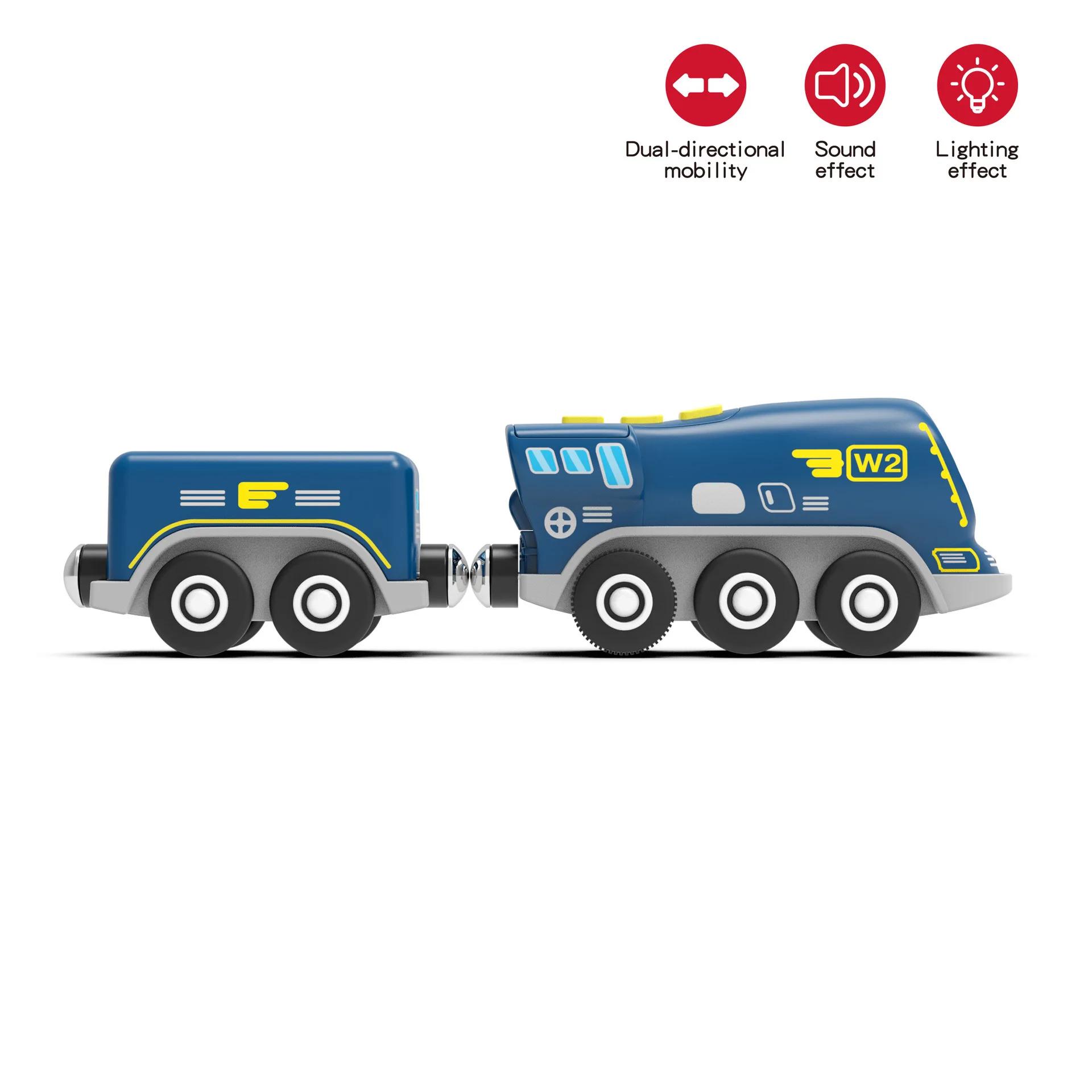 

Electric Rail Way Trains Magnetic Car Models Compatible with Wooden Tracks Slot Diecast Railway Motors Educational Toys