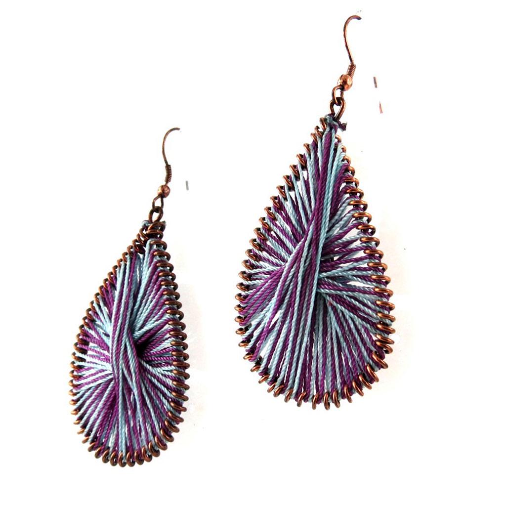 Les Trésors De Lily [B8365] - Boucles 'Paons' violet/ Violet