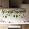 Potted Green Plant Shelf Wall Decal Tropical Plants Green Leaves Wall Stickers Removable Wall Art Murals for Living Room Bedroom Kitchen Office
