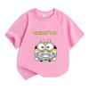 Kids Boys Girls 100% Cotton Crew Neck Short Sleeve T-Shirt, Cute Cartoon Rabbit Minion Themed Printed Casual Soft Breathable Summer Daily Tee for Chil