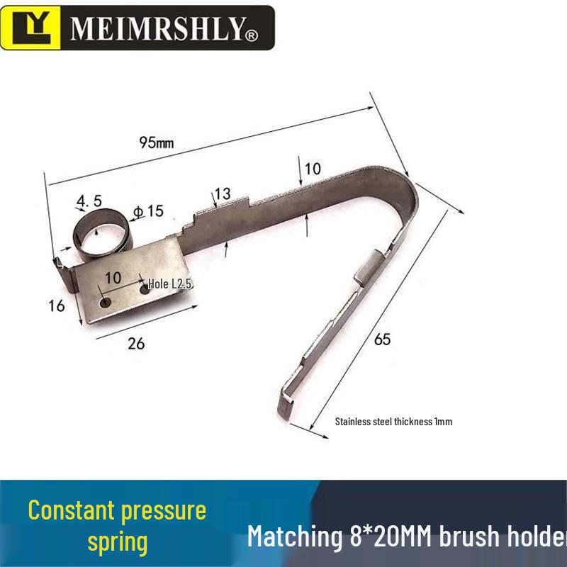 Stainless Steel Constant Force Spring Clip for YZR Generator Carbon Brush Holder, 25x32mm