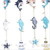 3Pcs/Lot Wooden Starfish String Mediterranean 5 Kinds of Decorative Fish Seahorse Dolphin Shell Hanging Ornament