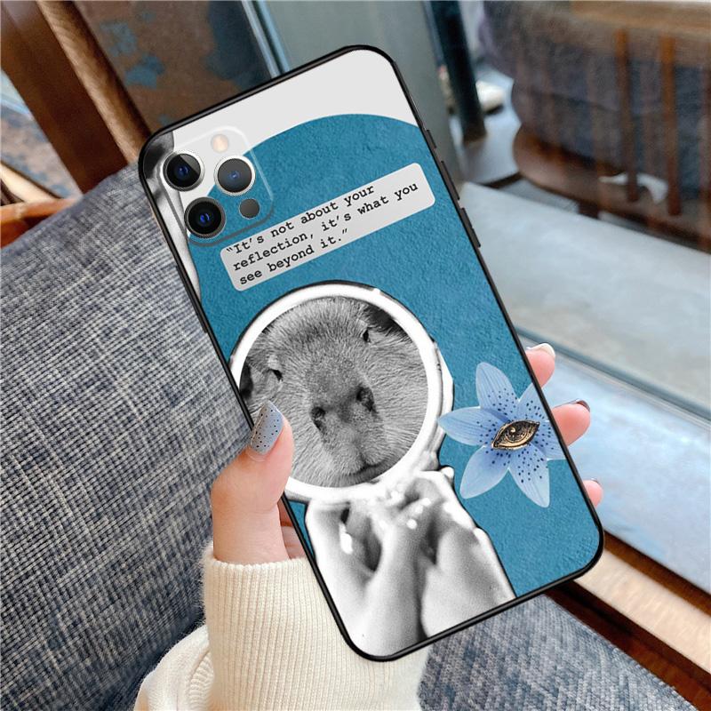 

Funny Capybara Phone Case For iPhone 16 14 13 12 11 15 Pro Max 12 13 mini XR 15 16 Plus 16e Cover Shell iPhone 13Pro MAX