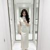 Cheongsam New Chinese Modified Elegant Premium Retro White Embroidery Young Slim White Long Dress Women