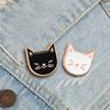 2PCS/Set Cute Kitten Animal Brooch Cartoon Black White Cat Enamel Pins Backpack Clothes Lapel Pin Couple Badges Lovers Jewelry