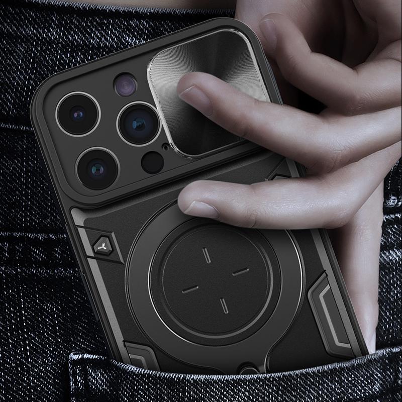 Schiebe Kamera Stoßfestes Panzergehäuse für iPhone 15 14 Plus 13 12 11 Pro Max XS X XR Ringhalter Rückseite Magnetische Handyhülle
