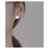 Stainless Steel Cast Minimalist Earrings 18K Waterproof  Sterling Silver Stud Earrings Women's Niche Design High-quality Mother-of-pearl Earrings