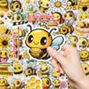 1050 100PCS Cartoon Little Bee Stickers Aesthetic Kawaii Insect DIY Decoration Toy Travel Luggage Decal Graffiti Sticker Pack