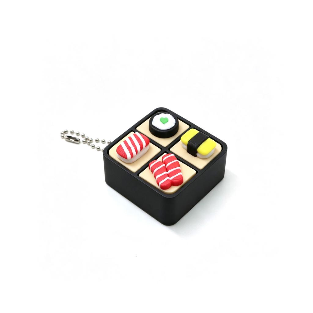 Niedliche Sushi-Tastatur Fidget Schlüsselanhänger 1 Stück Stressabbau PLA 3D Taschenanhänger für Rucksack Dekoration Teenager Tägliche Nutzung Geschenk
